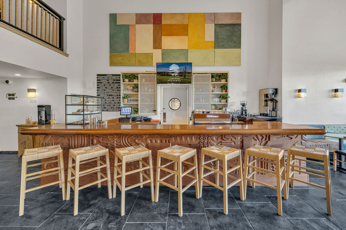 Coyote Lounge Bar with Stools and espresso machine